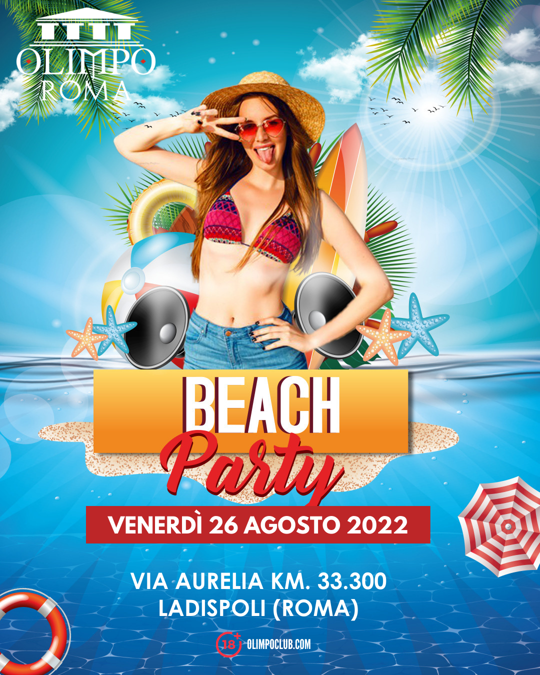 beach party olimpo club roma