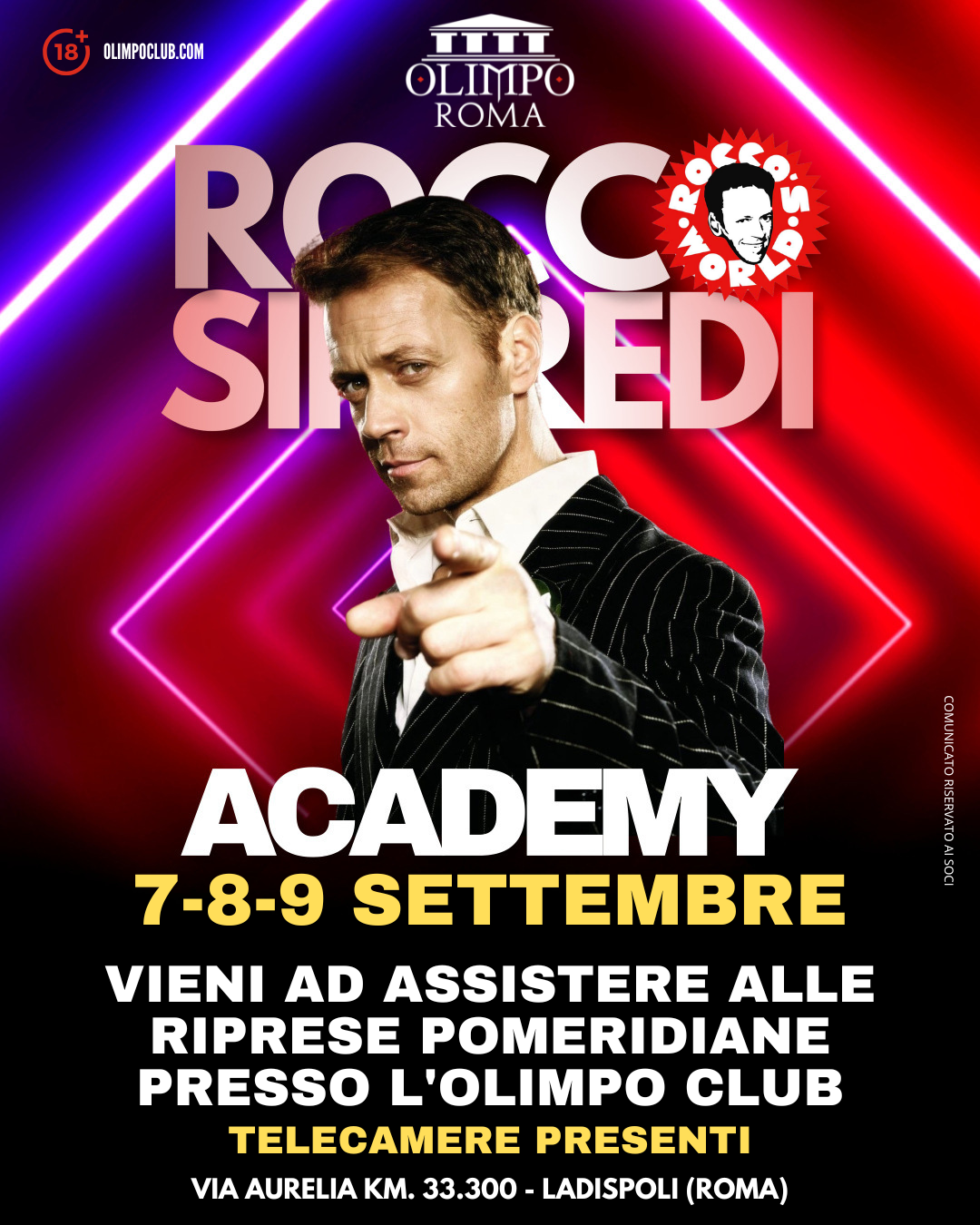 rocco siffredi academy olimpo club roma