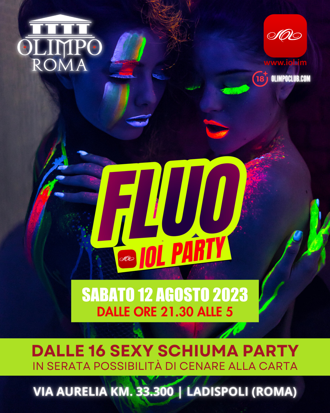 fluo iol party olimpo club roma