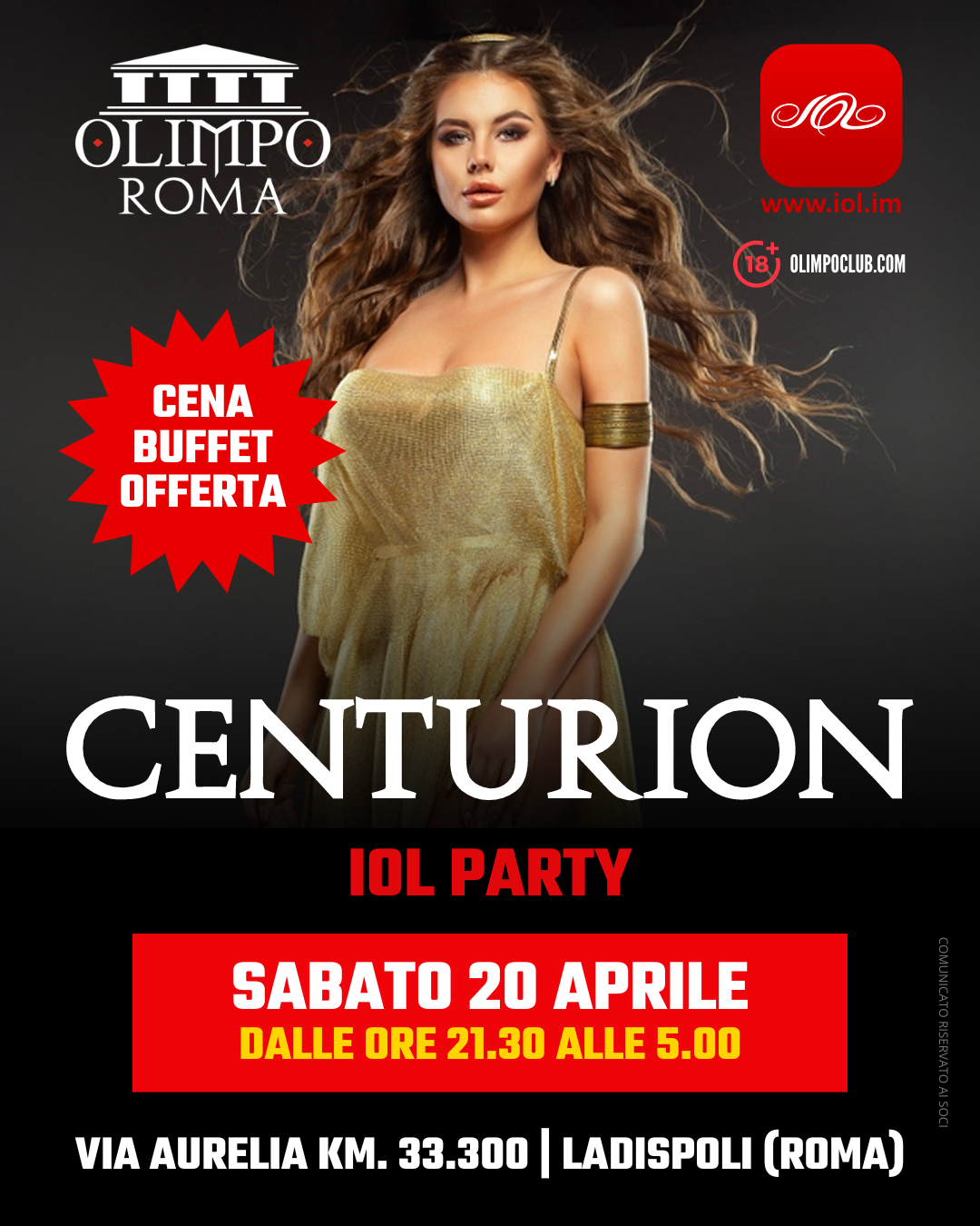 centurion iol party olimpo club roma